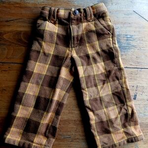 Plaid Brown Kids Pants